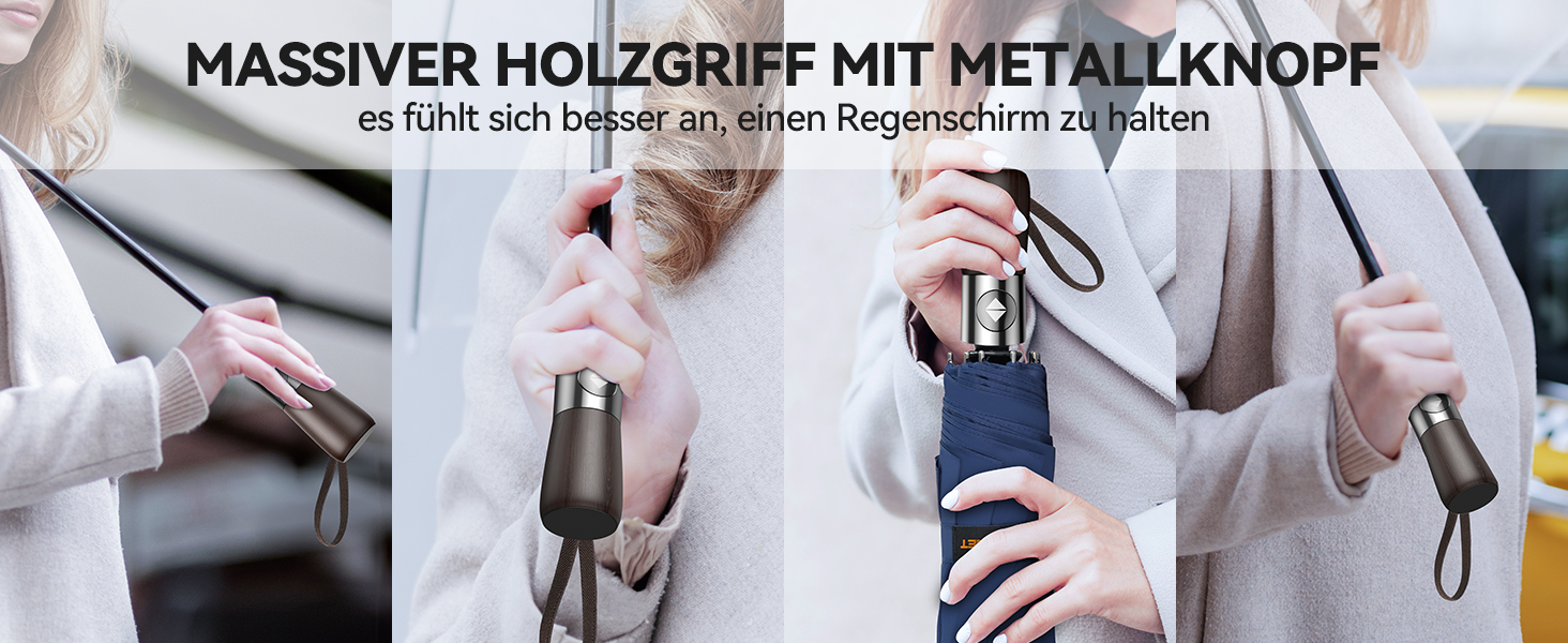 TECKNET Автоматичний парасолька, стійкий до вітру, легкий у використанні, синій