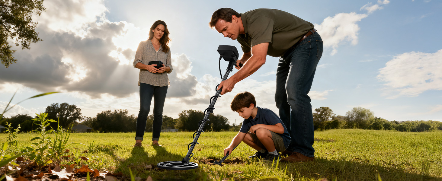 Металодетектор OMMO Pro для дорослих та дітей, USB, водонепроникний (IP68), 6 режимів, пошук золота, з лопаткою, синій