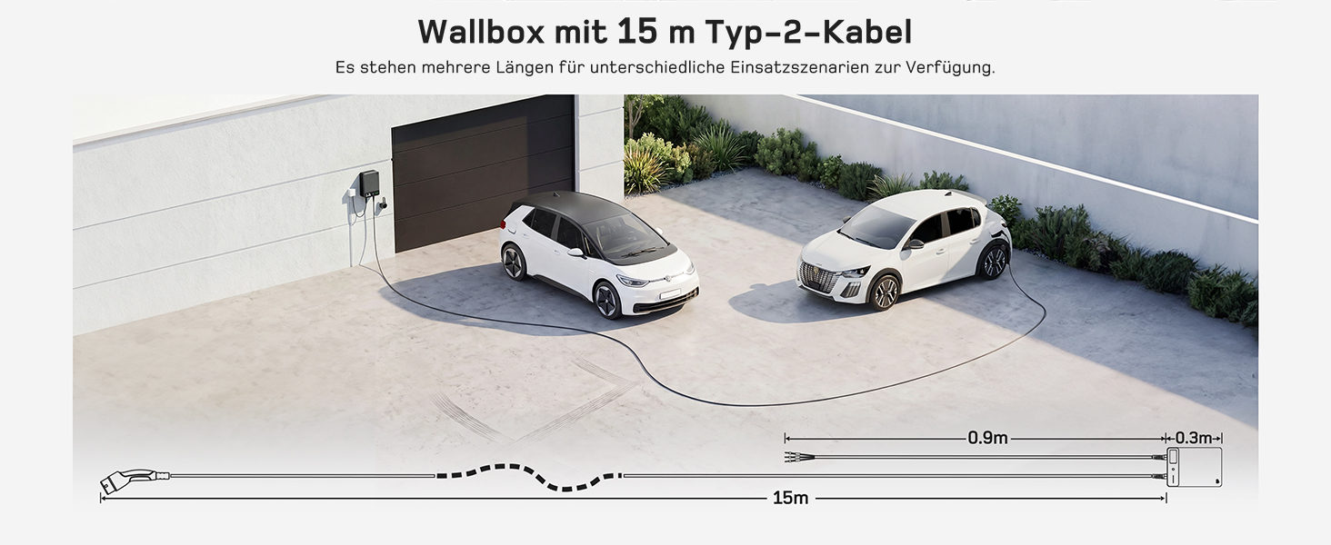 Зарядний пристрій для електромобіля Wallbox 11 кВт з Wi-Fi та кабелем Type 2 7.5м, 3 фази (6-16A, 400V), для BEV/PHEV, захист RCD Type A 30mA/DC 6mA, IP54, чорний