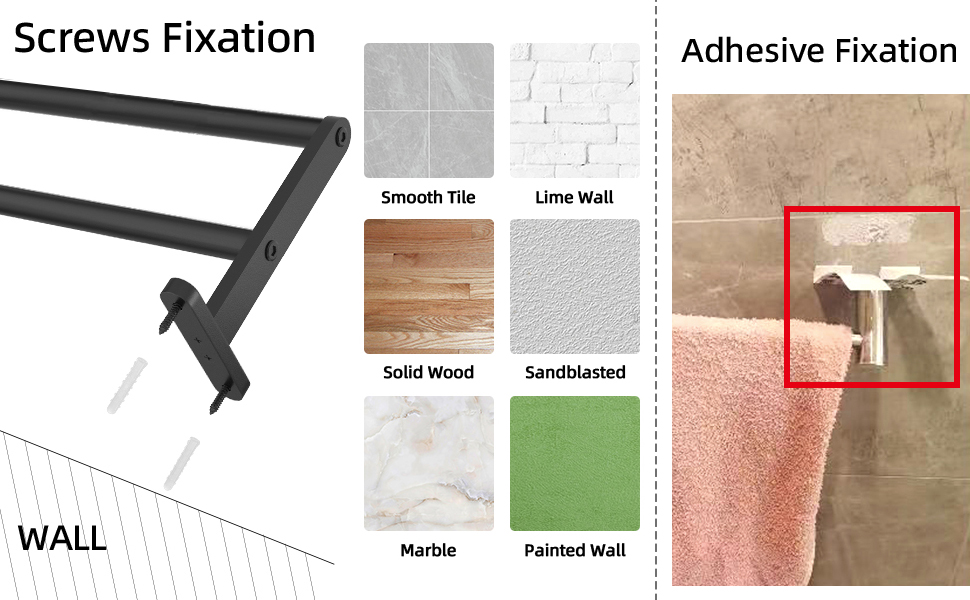 Тримач для рушників YUMORE, подвійний, з нержавіючої сталі, 80 см, чорний