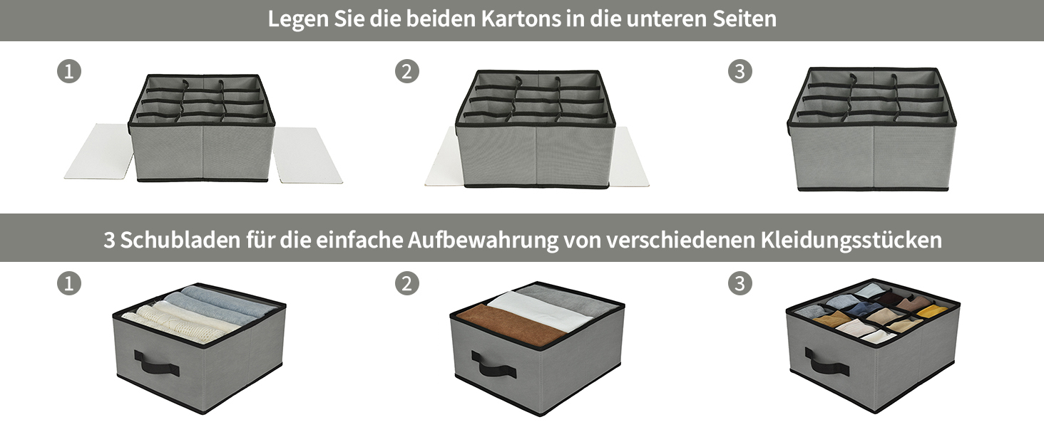 Органайзер для шафи GRANNY SAYS, підвісний, з шухлядами, 1 шт. - підвісне зберігання, полиця для шафи, тканинний органайзер для спальні (сірий, роздільник)