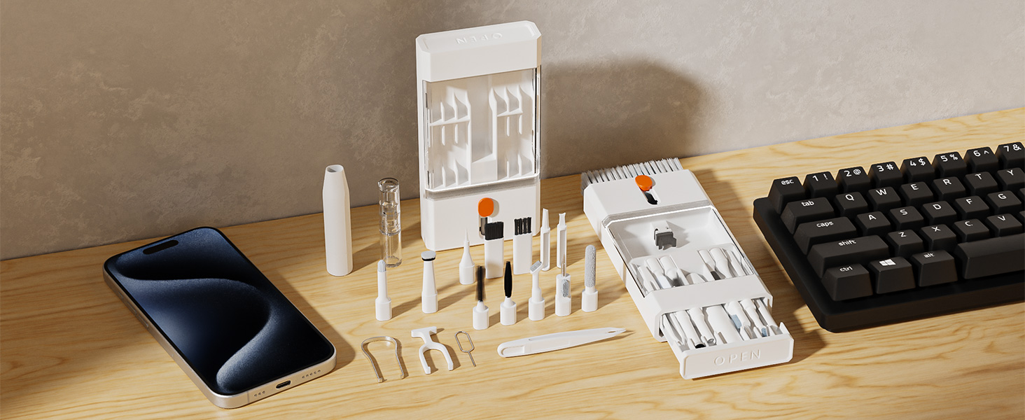 Набір для чищення клавіатури та навушників: 22 в 1. Підходить для AirPods, ноутбуків, моніторів, телефонів.