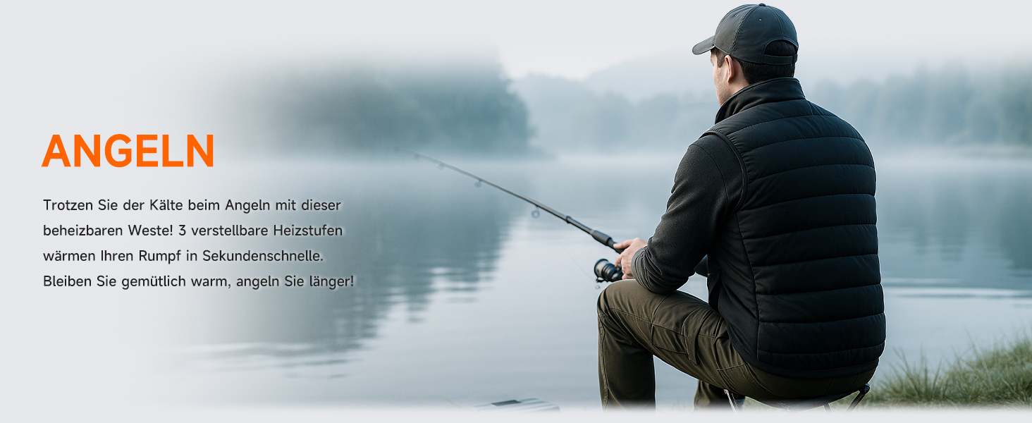 LABCOOL Тепла жилетка з підігрівом - чоловіча та жіноча жилетка з USB-підігрівом та акумулятором 10000mAh - 6-зонний підігрів з 3 рівнями температури - можна прати в пральній машині, чорний L