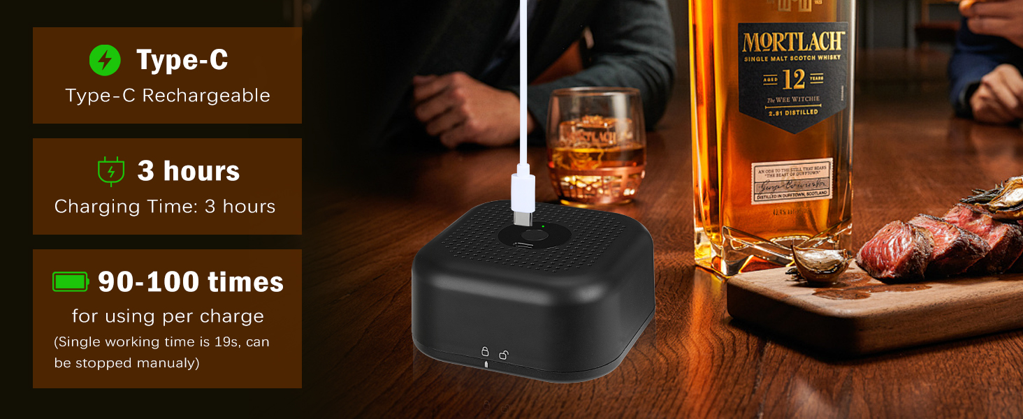 Електричний набір для копчення коктейлів та віскі з 6 дерев'яними стружками. Безпаливний аксесуар для напоїв. Подарунок для чоловіка/батька