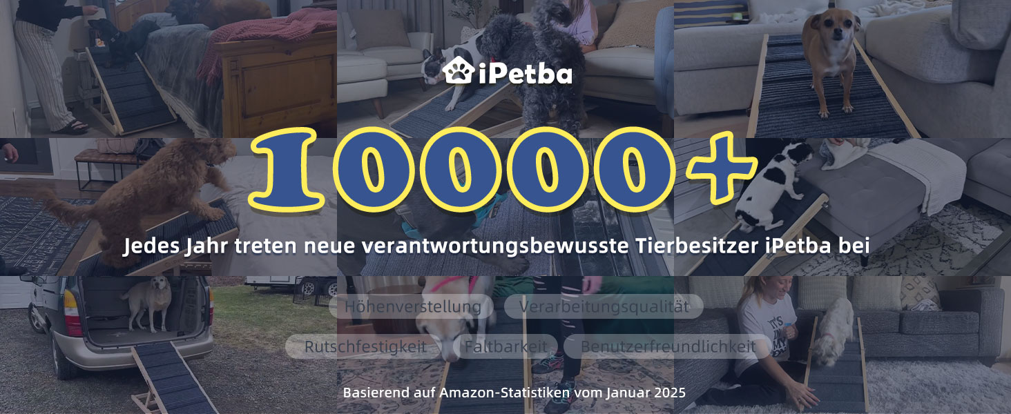 Сходинки для собак до ліжка та дивану – захист суглобів, антиковзаючі, складані, регульовані, портативні, для собак до 16 кг (до 30 кг)