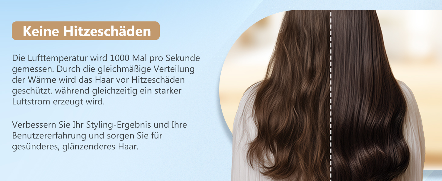 RUIZHI Airstyler 5 в 1: Фен-щітка для волосся з 5 насадками, 110000 обертів/хв, 3 температурні режими, для об'єму, локонів та випрямлення волосся