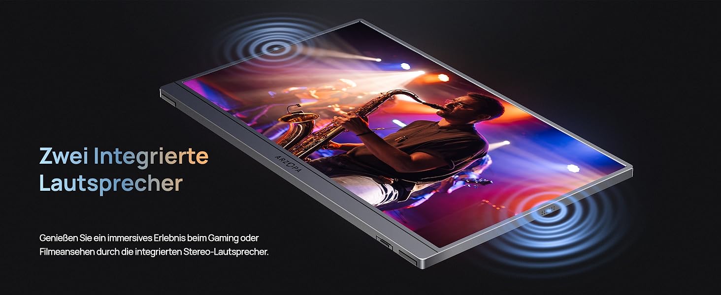 Портативний монітор ARZOPA 16.1' 2.5K 180Hz (2560x1440) HDR10, Space Grey (Z3FC/180HZ)