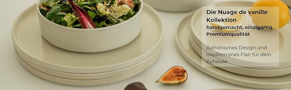 Igunga Stoneware Dinnerware Set - 12 Piece Set for 4 | Reactive Glaze Beige Tableware - Handcrafted Premium Quality