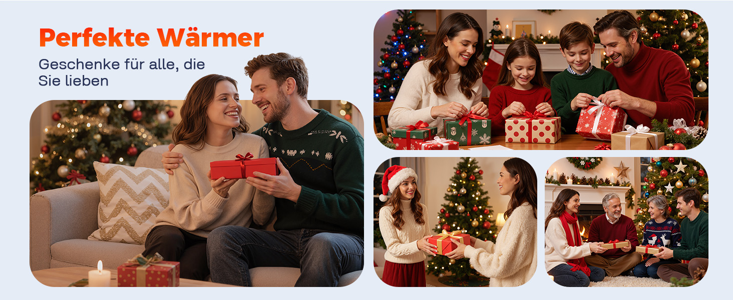 Грілки для рук акумуляторні, 2 шт, електричні, портативні, 6000mAh, кишенькові, ультралегкі та тонкі, 5 рівнів нагріву до 55°C, ідеальні для кемпінгу, чорні