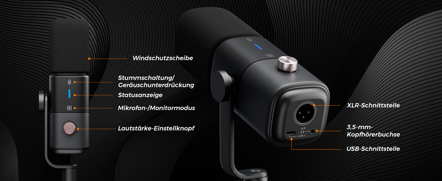 Динамічний мікрофон NearStream USB/XLR для PC Gaming, Streaming, Podcast. З регулюванням гучності, LED кнопкою Mute та кріпленням. Сумісний з MAC, PS4, PS5, Mixer (AM10X)