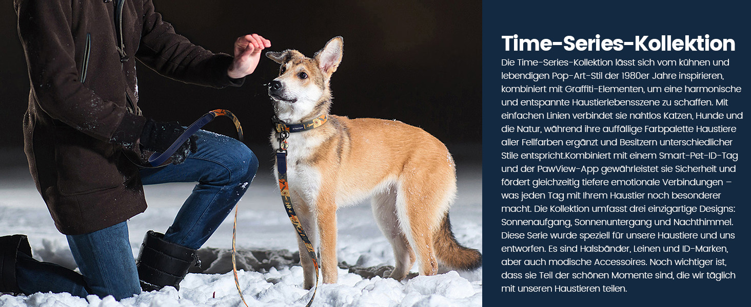 Набір повідка та нашийника для собак, регульований, чорний, S (28–43 см, 1.5 м)