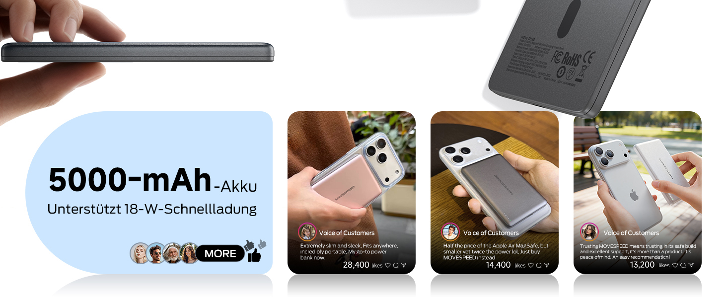 Power Bank Magsafe 5000mAh Рожевий: Бездротовий магнітний акумулятор для iPhone та Samsung Galaxy