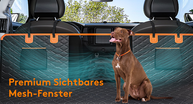 Joejoy Car Seat Cover for Dogs - Waterproof & Scratch-Resistant Back Seat Cover with Hard Bottom & Safety Belt - Black