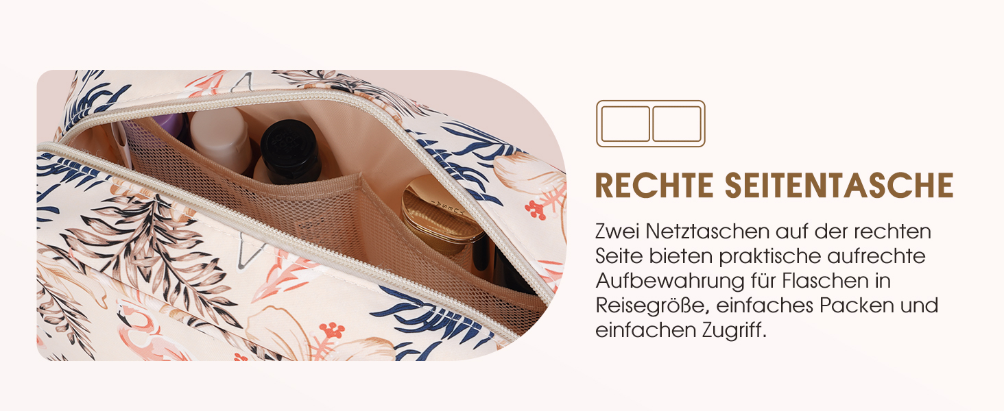 Чоловічий туалетний набір Narwey: водонепроникний, міцний, з багатьма відділеннями, для подорожей (чорний, бежевий з фламінго)