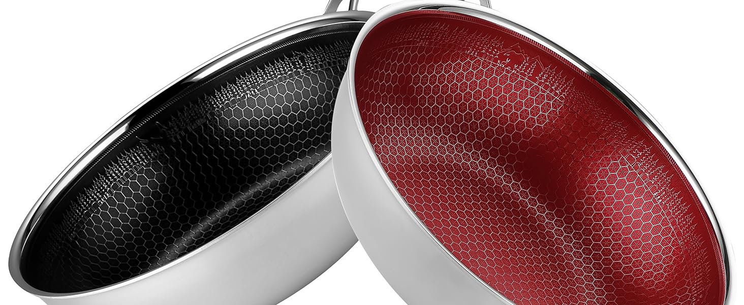 FIXLINE® Сковорода Black Forest 28 см - RED Design - антипригарне покриття без PTFE - для всіх типів плит, включаючи індукцію - можна використовувати в духовці до 250°C - легке очищення - ідеальна ідея для подарунка (Сковорода з покриттям, 28 см | Чорний)