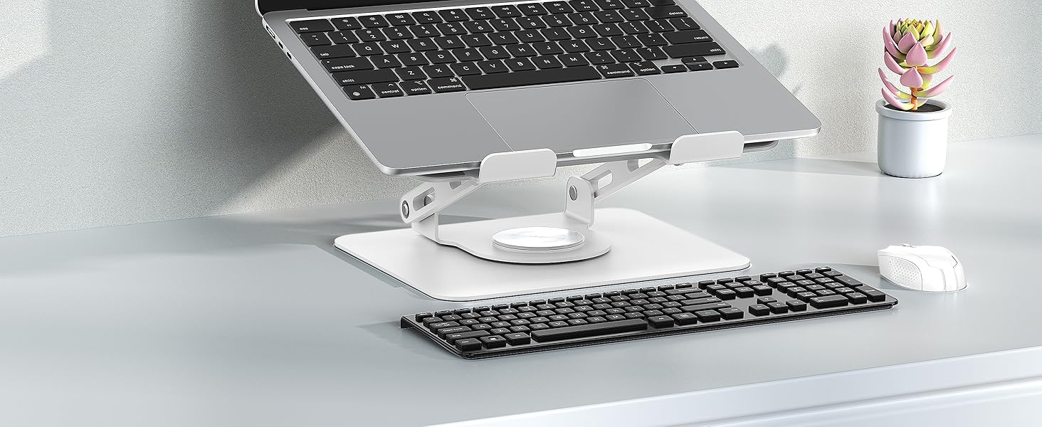 Підставка для ноутбука Soundance: регульована висота, 360° обертання, для екранів 10-15.6 дюймів, чорна