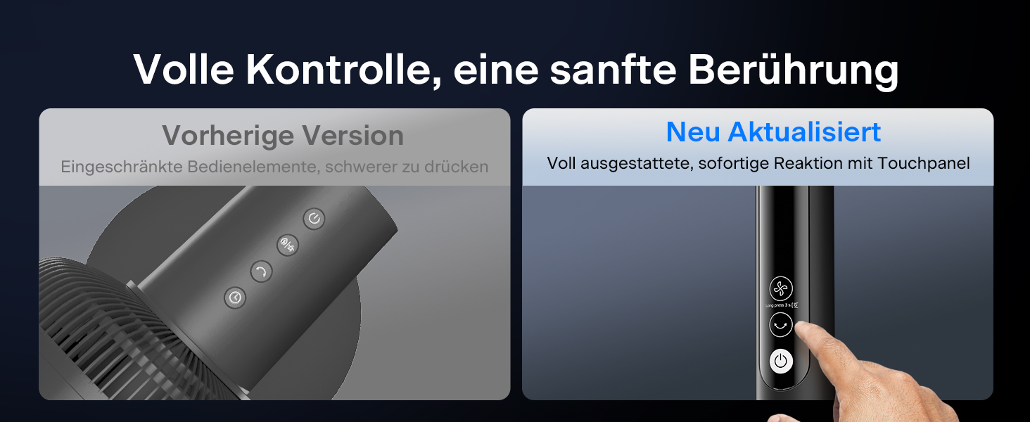 Турбовентилятор PELONIS з пультом керування, дисплеєм, 3D циркуляцією, 36.5dB, 10м повітряний потік, регульована висота 60/111см, 4 швидкості з таймером, знімний захист, поворотний, 92см, чорний
