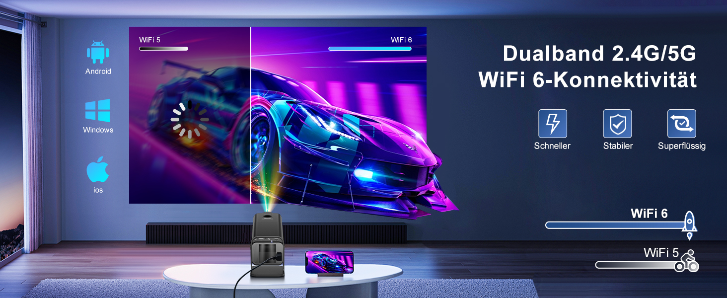 Проектор Sala320max P92Max: 4K, 1080P, WiFi, Bluetooth 5.2, Android 13, Netflix, YouTube, Prime Video, Автофокус