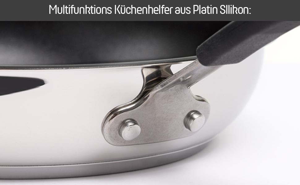 Сковорода Coolinato 28 см з антипригарним покриттям, нержавіюча сталь, для плити (газ, кераміка, електро), індукції та духовки