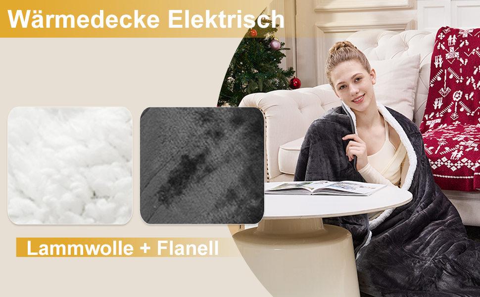 Електрична ковдра Cozysoon з 4 рівнями нагріву та таймером, 180*130 см, з автовимкненням, можна прати в машині