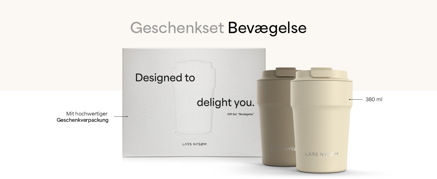 Термокружка LARS NYSØM 380 мл - термокружка для кави та чаю з нержавіючої сталі | З ізоляцією, без витоку, для подорожей | Berry Red/Carbon Black