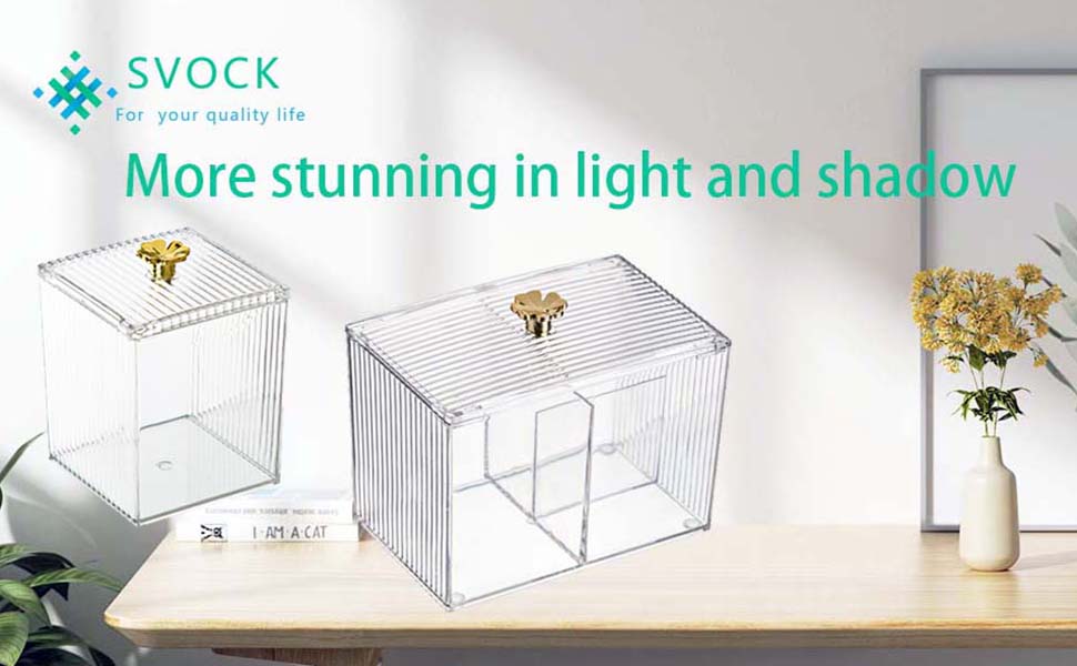 Контейнер для ватних паличок та дисків 2 шт. Організатор для ванної кімнати, прозорий | Зберігання для туалетного столика