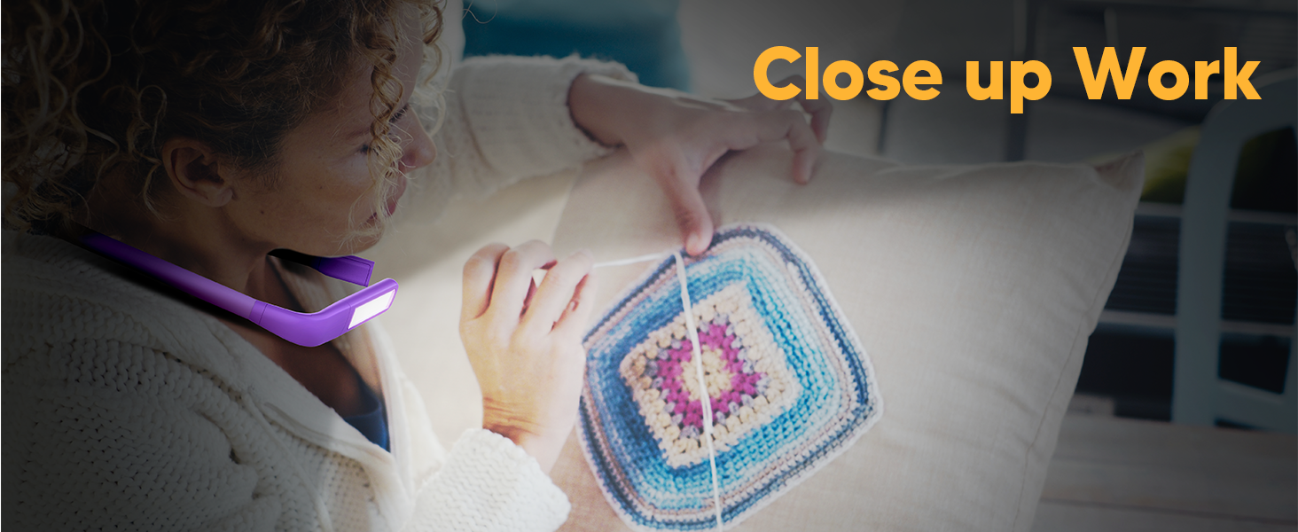 LED лампа на шию для читання Buch - 3 кольори, фіолетова. Лампа для читання в ліжку, в'язання, рукоділля. Подарунок для чоловіків.