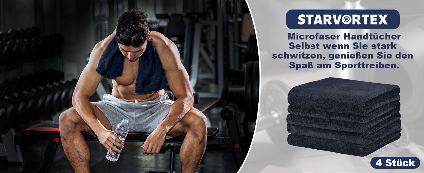 4 штуки спортивних рушників для фітнесу, 75 x 35 см, мікрофібра, швидковисихаючі, для тренажерного залу та подорожей