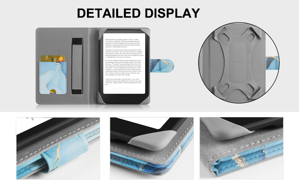 Чохол для електронних книг Pocketbook, Tolino, Sony, Kindle, Kobo: шкіряний захисний чохол, чорний, 6-6.8 дюймів