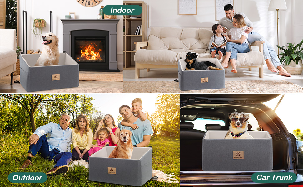 Автокрісло для собак, сіре, велике, з підняттям та кишенями для зберігання, до 25 кг, для великих собак та цуценят