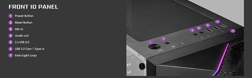 Корпус ПК MSI MPG 100R Mid-Tower для E-ATX з темперованим склом, Airflow, Mystic Light, підтримка 2x 360mm кулерів