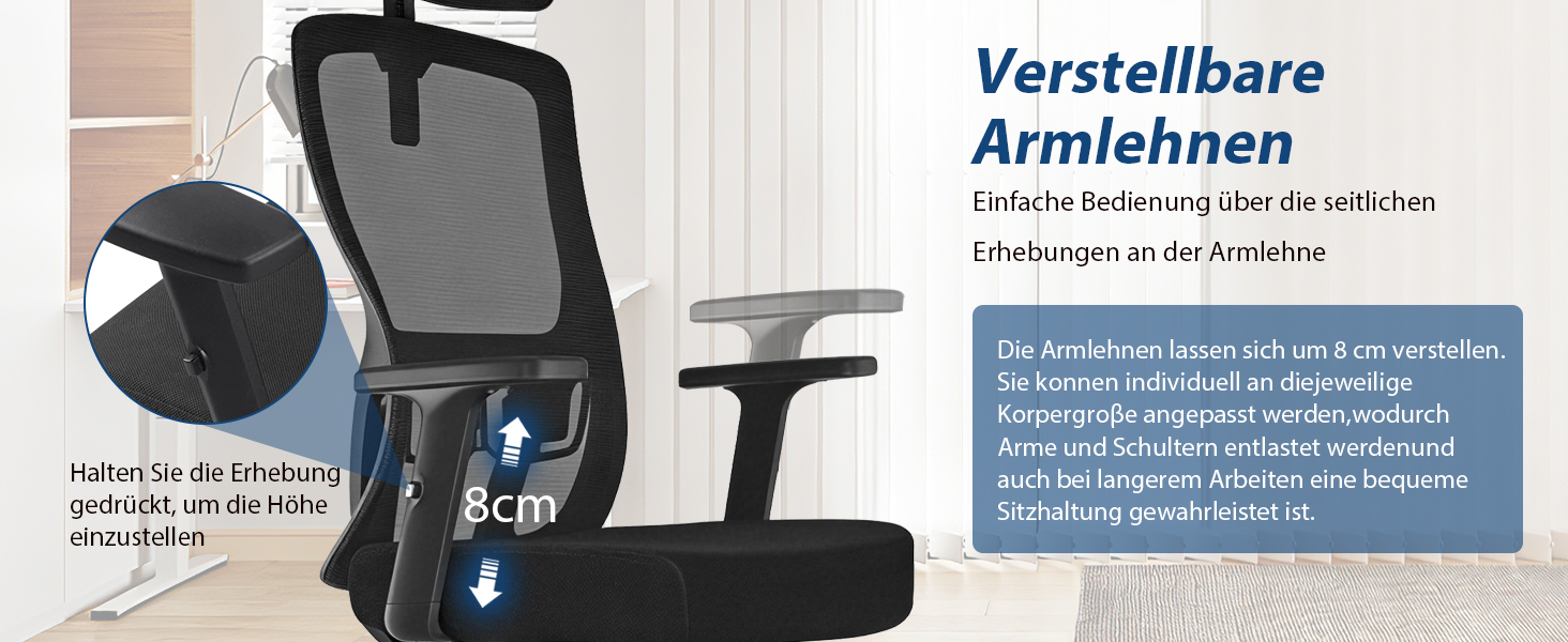 Ергономічне офісне крісло з регульованою спинкою та підголівником, до 150 кг, чорне X-Large
