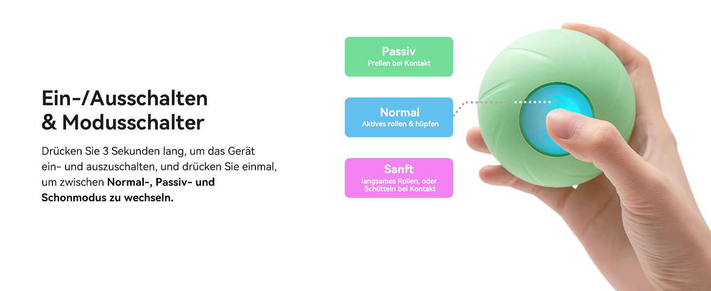 Інтерактивний м'яч для собак Wicked Ball PE з LED, самокатний, гумовий, 3 режими, для середніх і великих порід, зелений