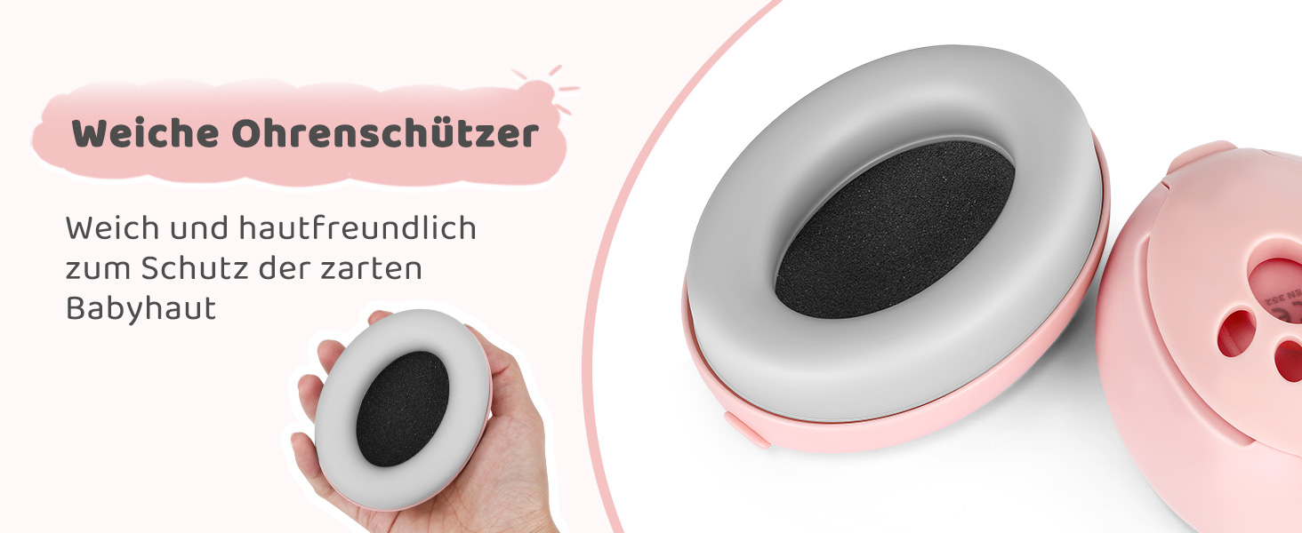 Навушники для захисту від шуму для немовлят 0-2 роки (Рожеві)
