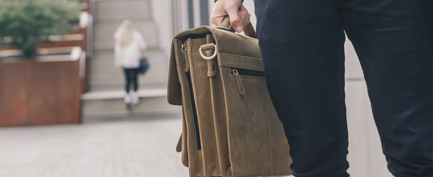 Шкіряна сумка-портфель LEABAGS для ноутбука 15