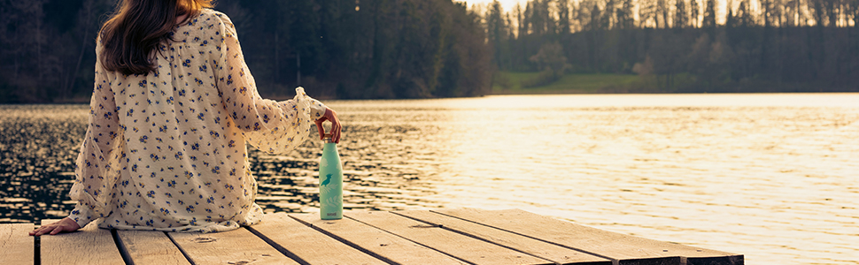 Термос пляшка SIGG Meridian 0.5 л Sumatra, подвійні стінки, нержавіюча сталь, бамбукова кришка, герметична, без BPA і пластику