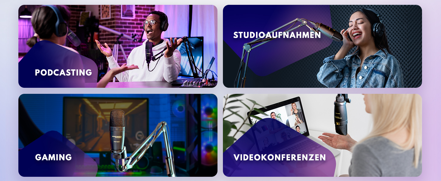 Мarantz Professional MPM-1000U - USB Конденсаторний мікрофон з великою мембраною та нирковою характеристикою для подкастів, студії, геймінгу. Комплект Pod Pack 1