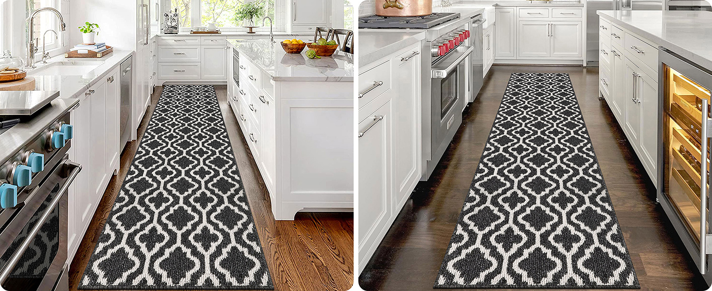 Придверний килимок SHACOS протибрудовий, протиковзкий, 60x240 см, чорний — для входу, коридору, тераси та саду, можна прати