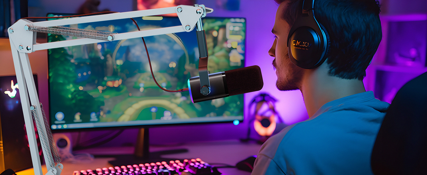 Мікрофонний тримач Maono BA20, чорний: регульований штатив для подкастів, геймінгу, стрімінгу та запису – з кріпленням до столу та адаптером 3/8' - 5/8'