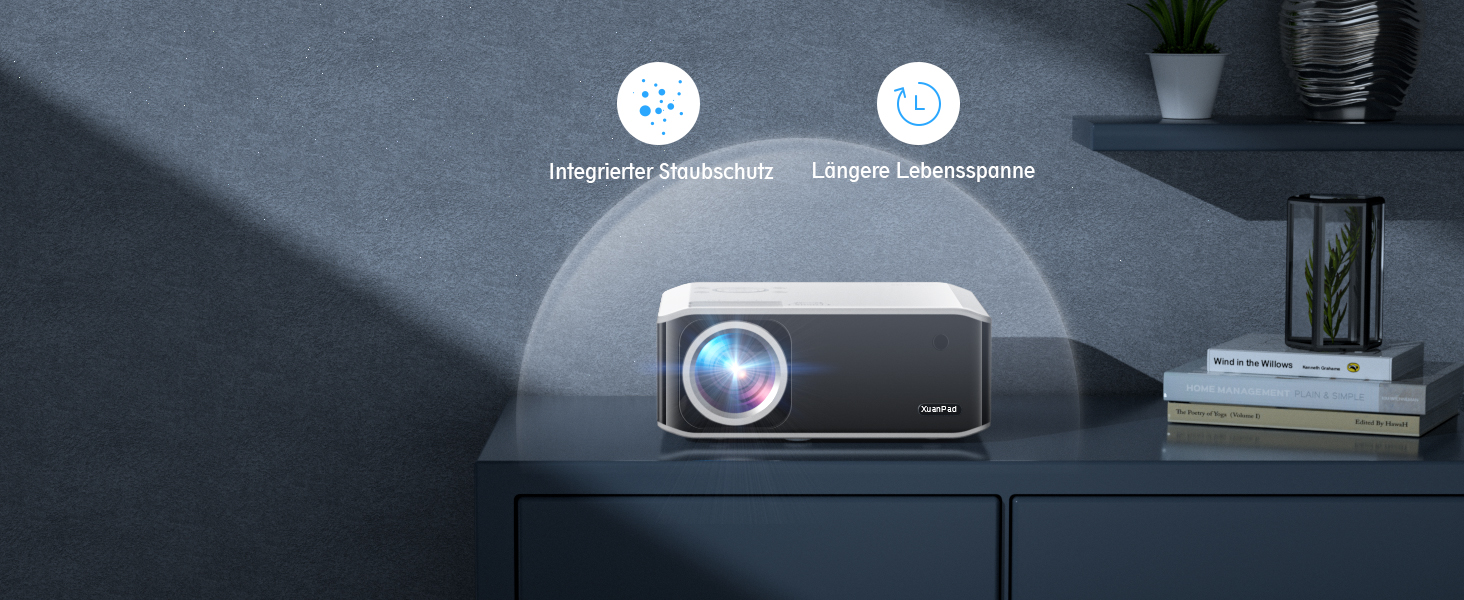 Проектор Smart Beamer 4K з автофокусом TOF 28000L, WiFi6, Bluetooth, обертання 210°, для кінотеатру вдома та на вулиці, сумісний з Netflix, PC, мобільним телефоном