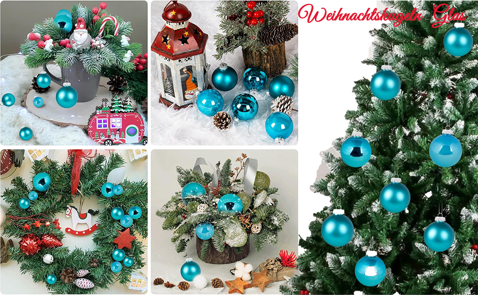 Набір ялинкових прикрас Hengsong - 24 чорні скляні кулі з золотом, 6 см