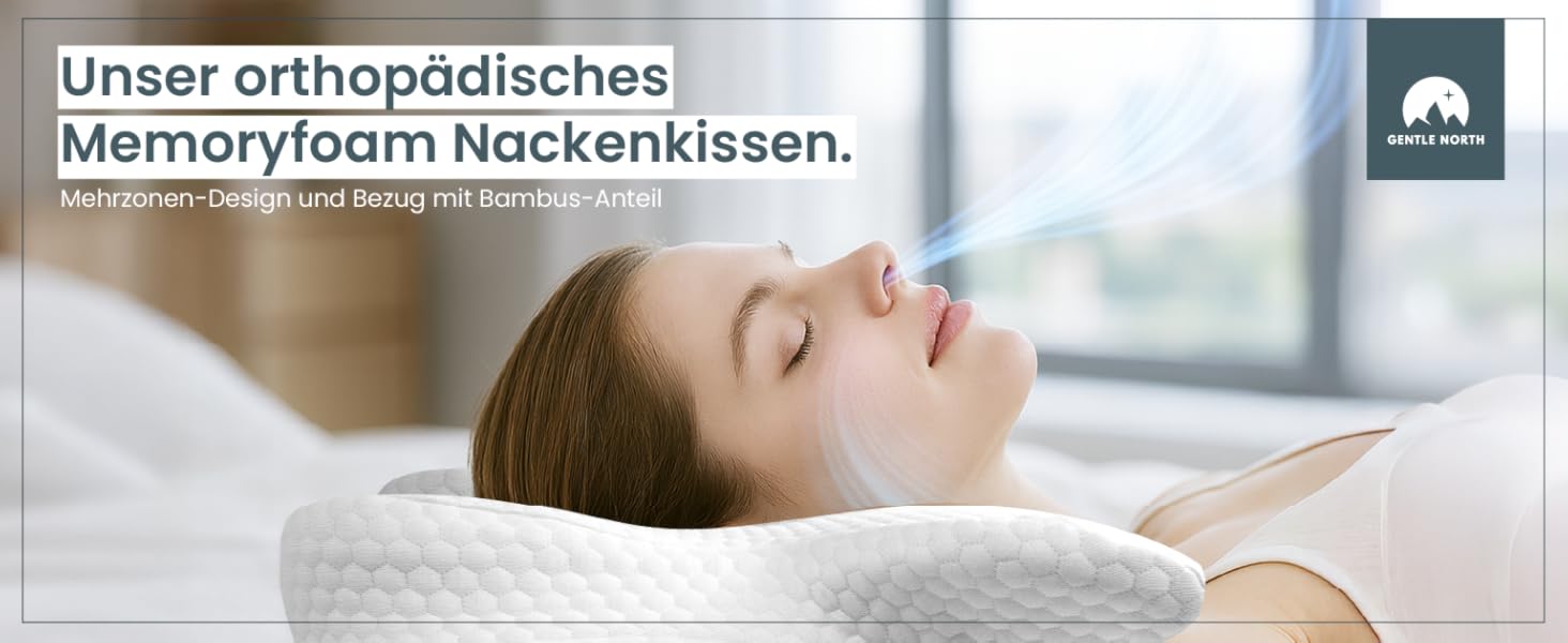 Ортопедична подушка для шиї при болях у шиї з високоякісної піни з пам'яті - Ергономічна подушка для шиї - Подушка для тих, хто спить на боці, на спині та на животі - пральний чохол при 40°C 61 x 40 x12 Світло-сірий