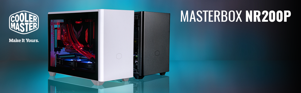 Корпус Mini-ITX Cooler Master MasterBox NR200P білий з прозорою бічною панеллю, вертикальним кріпленням GPU та USB 3.2 Gen 2x2 Type-C