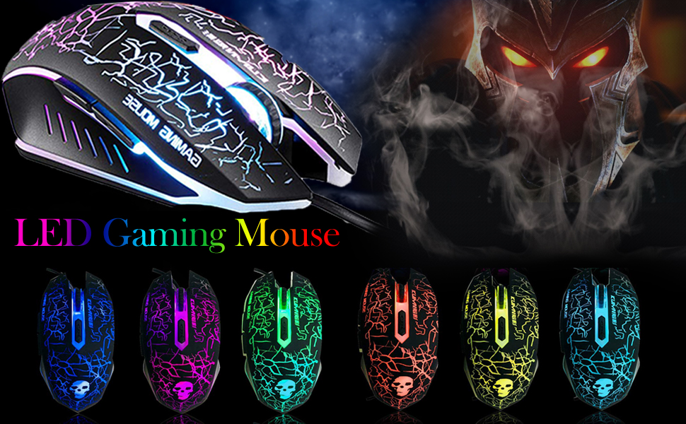 Ігровий набір клавіатури та миші UK-Layout 4-в-1 з підсвічуванням RGB, миша 2400 DPI, навушники + килимок для миші, чорний