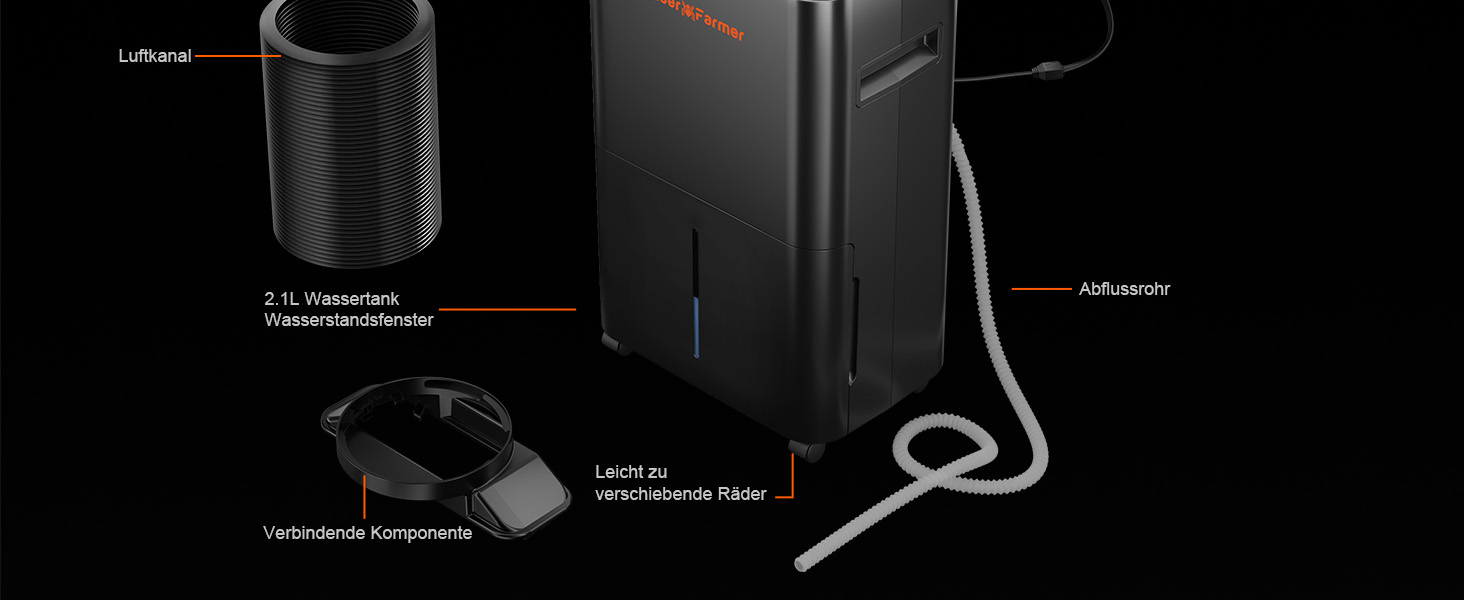 Електричний осушувач повітря Spider Farmer 12L з регулюванням вологості, APP-керування, таймер 24H для теплиці, дому та підвалу