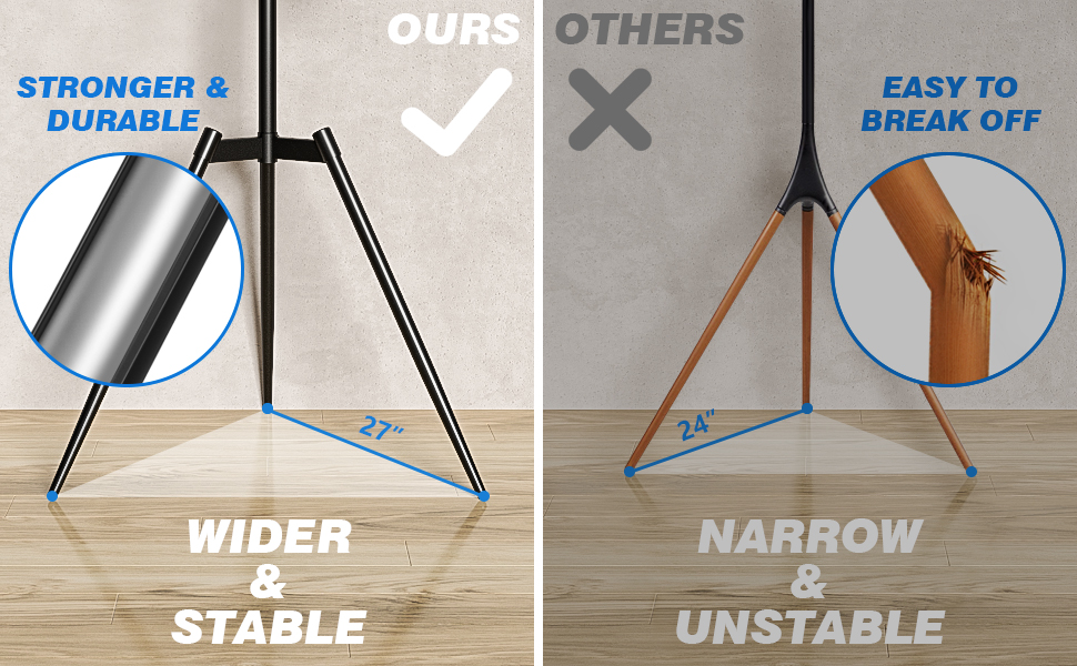 RFIVER Adjustable TV Stand with Swivel Base - Fits 32-65 Inch TVs (VESA 400x400mm, 35kg)