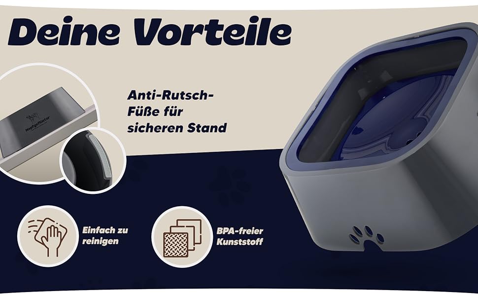 Napfgeflüster® Bella - Миска для води для собак та котів, 1л, не проливається, для подорожей