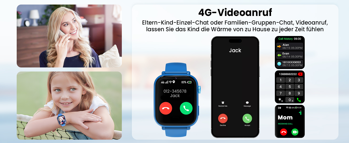 Дитячий розумний годинник Kinder Smartwatch з GPS, 4G, відеодзвінками, SOS та іграми для дітей 4-12 років (рожевий)