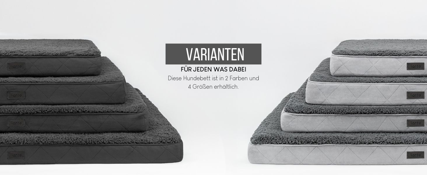 Ортопедичне ліжко для собак Lionto, 60x40x8 см, з м'яким плюшем, знімний та пральний чохол, водовідштовхувальне, для собак та котів, сірого кольору