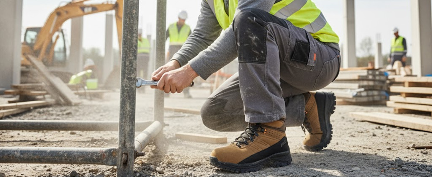 Черевики безпеки Spietz для чоловіків: легкі робочі черевики з композитною захисною капою, антистатичні, неслизькі, водонепроникні, для промисловості та будівництва, коричневі, розміри EU 39–46 43 EU